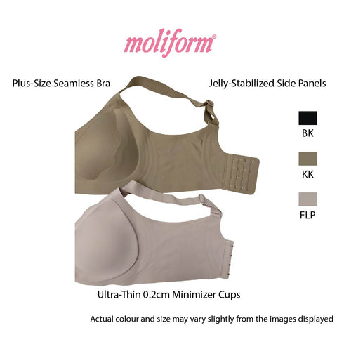Moliform Wireless fuller-bust everyday basic seamless bras /  coli Tanpa Jahitan Saiz Besar B1866  Saiz L-4XL
