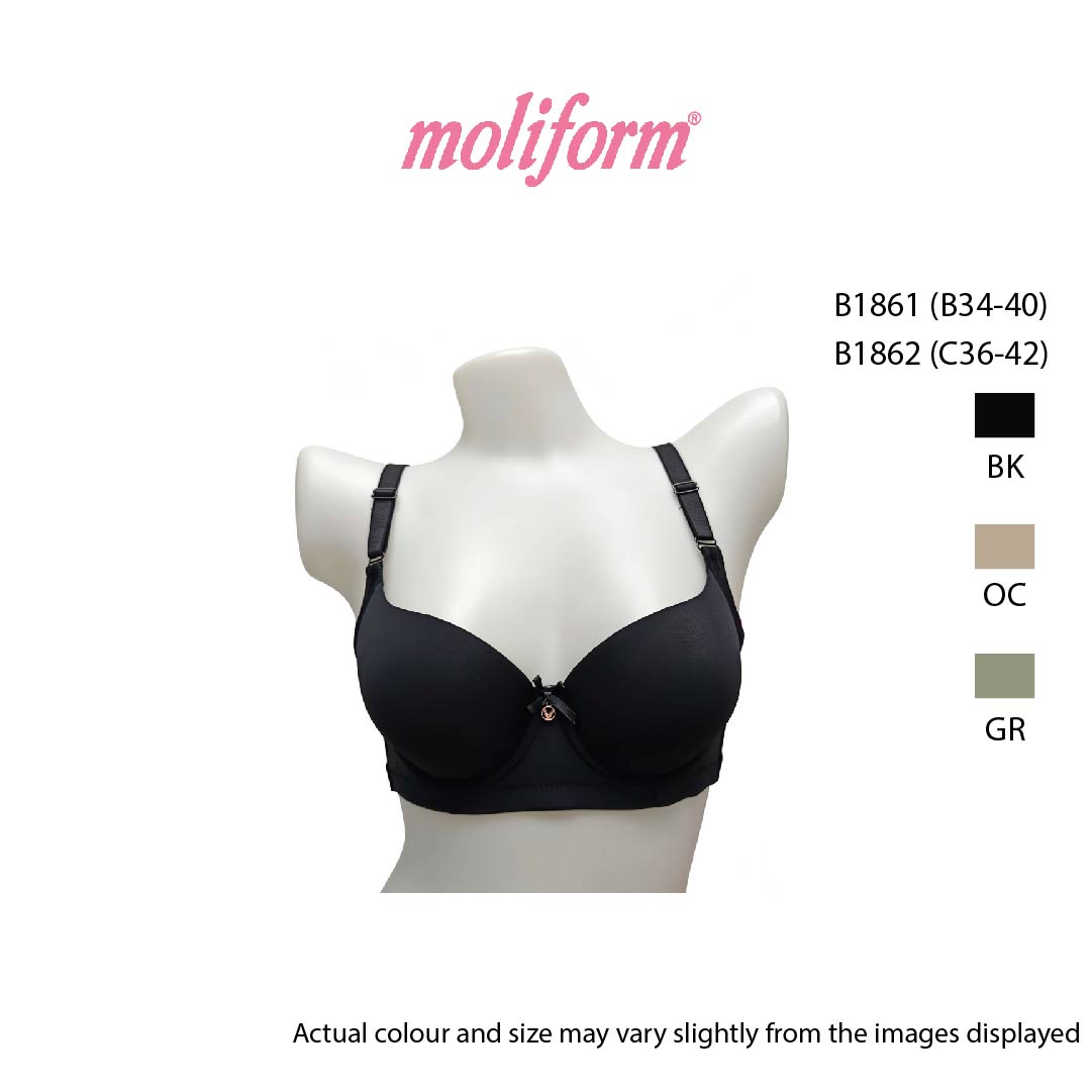Moliform Wired Lightly padded bras /  coli berwayar   B1861  Saiz B34-40
