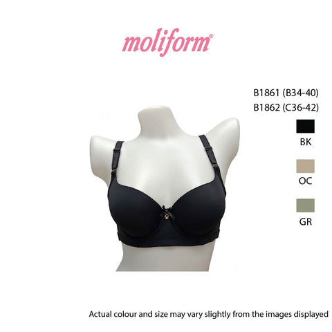 Moliform Wired Lightly padded bras /  coli berwayar   B1861  Saiz B34-40