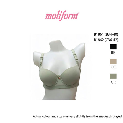 Moliform Wired Lightly padded bras /  coli berwayar   B1861  Saiz B34-40