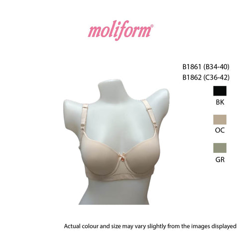 Moliform Wired Lightly padded bras /  coli berwayar   B1861  Saiz B34-40