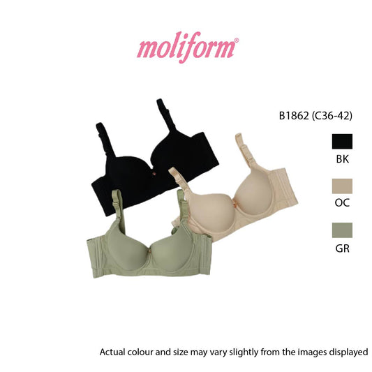 Moliform Wired Lightly Padded Demi Cup Bra / Coli Berwayar  B1862  Saiz C36-42