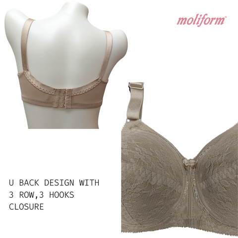 Moliform Wireless Full Coverage Lace Bra/Bra Tanpa Dawai Liputan Penuh Berenda B625 Saiz C75-95