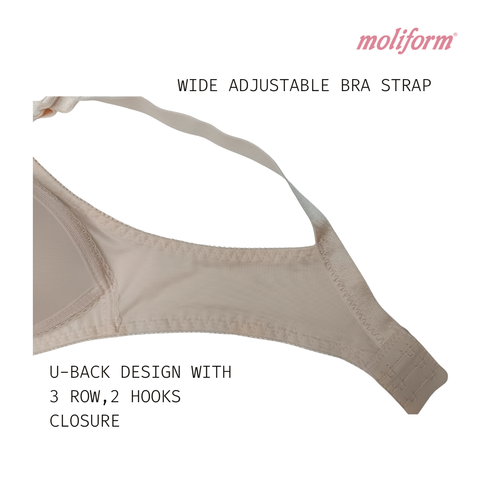 Moliform Full Coverage Soft Cup Wireless Bra / Coli Lembut Liputan Penuh Tanpa Dawai B621 Saiz B75-95