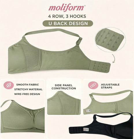 Moliform Wireless Comfort Bra / Coli Lembut Tanpa Dawai 7657 Saiz B70-80
