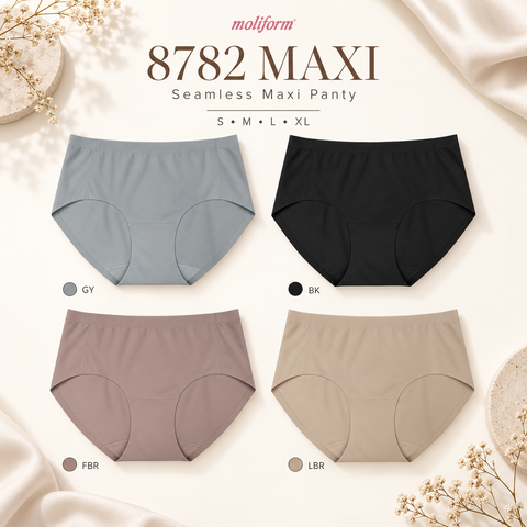 Moliform Daily Comfort Seamless Maxi Panty / Seluar Dalam Maxi Tanpa Jahitan Saiz S-XL (8782)