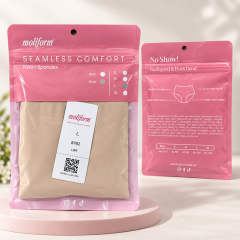 Moliform Daily Comfort Seamless Maxi Panty / Seluar Dalam Maxi Tanpa Jahitan Saiz S-XL (8782)