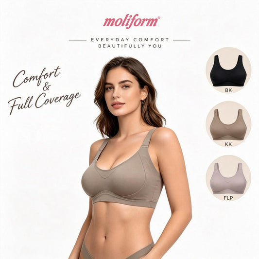 Moliform Wireless Seamless Bra Plus Size Fuller Bust Support / Coli Tanpa Jahitan B1866 saiz L-4XL