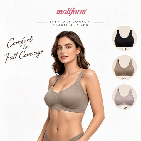 Moliform Wireless Seamless Bra Plus Size Fuller Bust Support / Coli Tanpa Jahitan B1866 saiz L-4XL