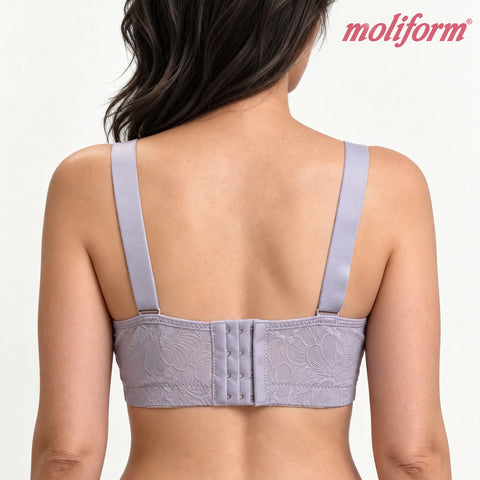 Moliform Wireless Thin-Cup Floral Lace Full Coverage Bra/Coli Tanpa Dawai Cawan Nipis Berenda Bunga Liputan Penuh- 7669