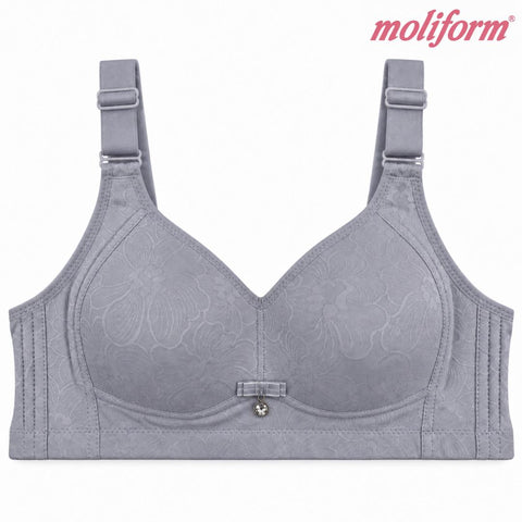Moliform Wireless Thin-Cup Floral Lace Full Coverage Bra/Coli Tanpa Dawai Cawan Nipis Berenda Bunga Liputan Penuh- 7669