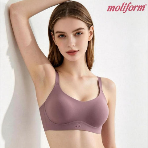 Moliform Breathable Seamless Wirefree Bra | Bra Wanita Tanpa Wayar | Cawan Span Lembut | Selesa & Bernafas  - 7647