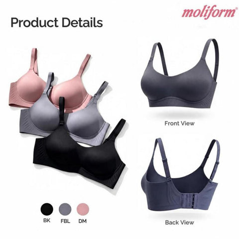 Moliform Breathable Seamless Wirefree Bra | Bra Wanita Tanpa Wayar | Cawan Span Lembut | Selesa & Bernafas  - 7647