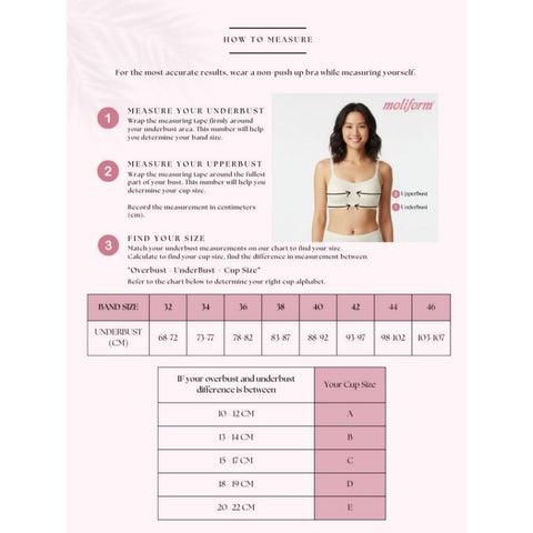 Moliform Breathable Seamless Wirefree Bra | Bra Wanita Tanpa Wayar | Cawan Span Lembut | Selesa & Bernafas  - 7647