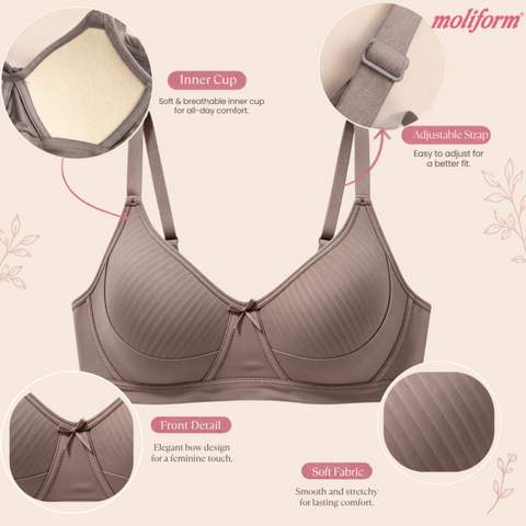 Moliform Wireless Soft Cup Bra /Coli Tanpa Dawai Cawan Lembut Saiz B34–B38 - 7670