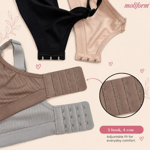 Moliform Wireless Soft Cup Bra /Coli Tanpa Dawai Cawan Lembut Saiz B34–B38 - 7670