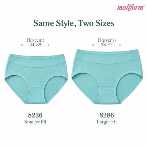 Moliform Woman Cotton Spandex Full Coverage Panties|Seluar Dalam Wanita Kapas Spandeks Pack of 3 - 8286