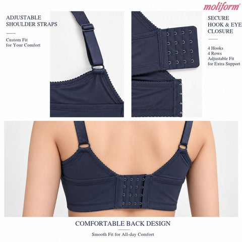 Moliform E Cup Wired Breathable Full Coverage Bra /Bra Berwayar Cawan Penuh E38-E46 - 7633