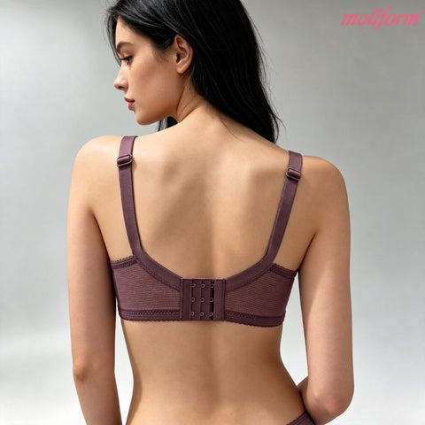 Moliform Wireless Breathable Lightly Padded Lace Bra/Tanpa Dawai Cawan Berlapik Nipis B36-B44 - 7663