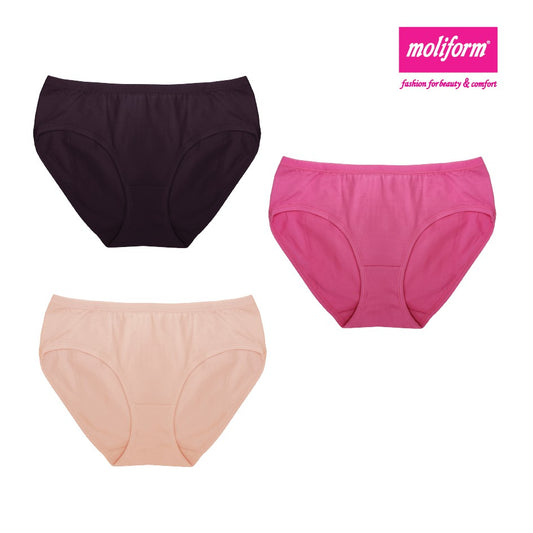 Moliform Spandex Cotton Low Waist Panties Pack Of 3 - 8235