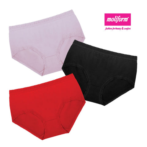 Moliform Spandex Cotton Midi Panties Pack Of 3 - 8289/XXXL