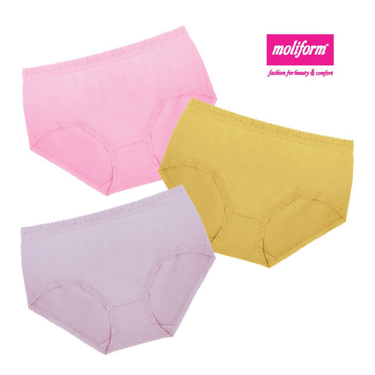 Moliform Spandex Cotton Midi Panties Pack Of 3 - 8289/XXXL