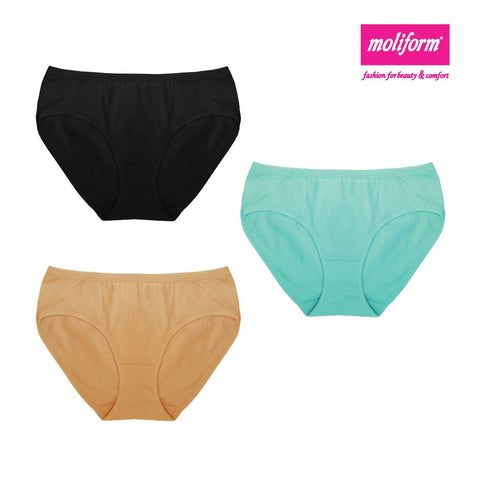 Moliform Spandex Cotton Low Waist Panties Pack Of 3 - 8235