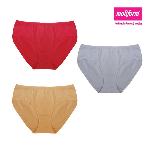 Moliform Spandex Cotton Low Waist Panties Pack Of 3 - 8235