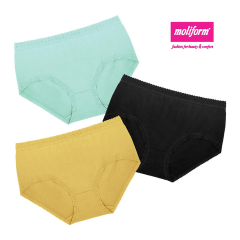 Moliform Spandex Cotton Midi Panties Pack Of 3 - 8289/XXXL